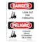 Signmission Safety Sign, OSHA Danger, 10" Height, Look Out For Forklifts Bilingual Spanish OS-DS-D-710-VS-1440 - alternate 1